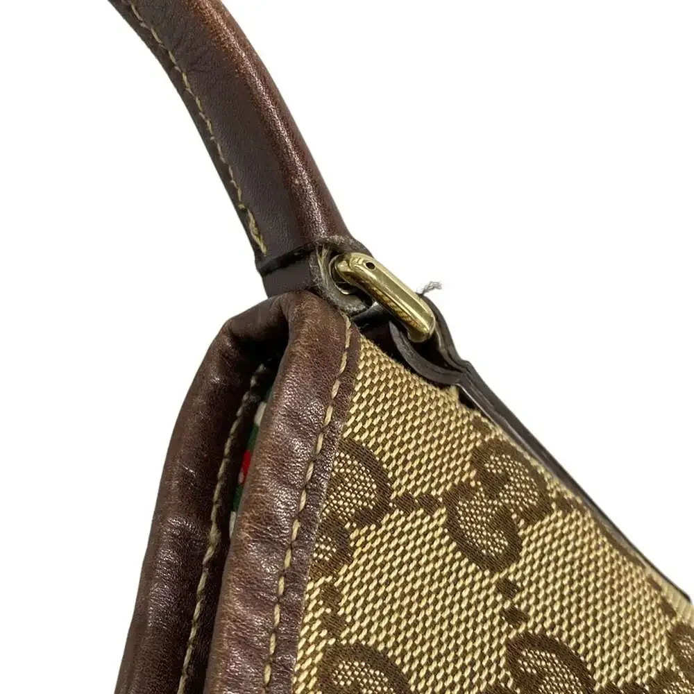 Gucci GG/New Britt Handbag 169947 Beige Dark Brown Jacquard Leather